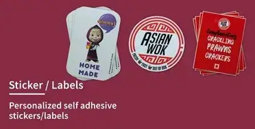 Self-adhesive customized stickers and labels with logo