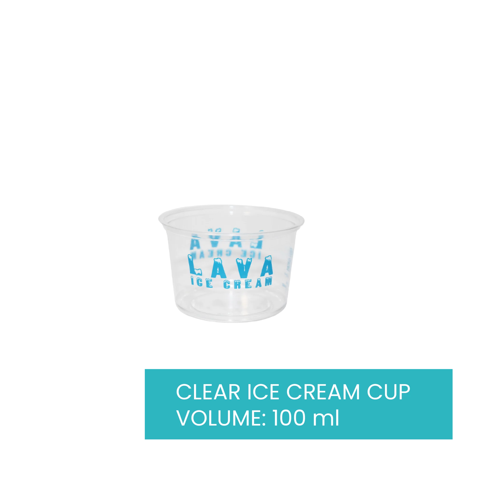 100 Pack of Disposable Clear Plastic Cups Icecream Cups, 100ml Size