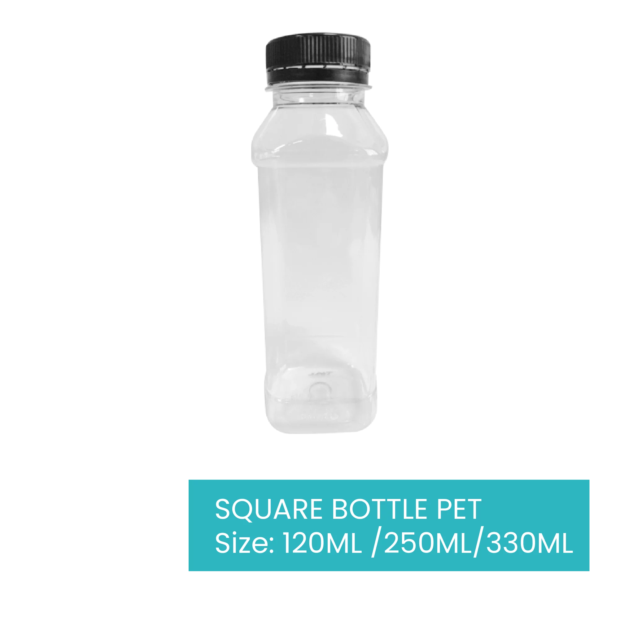 120ml 250ml 330ml Transparent Juice Square Bottle 100% recycled material - Superior Pack UAE