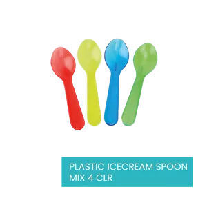 PLASTIC ICE CREAM SPOON MIX 4 COLOR