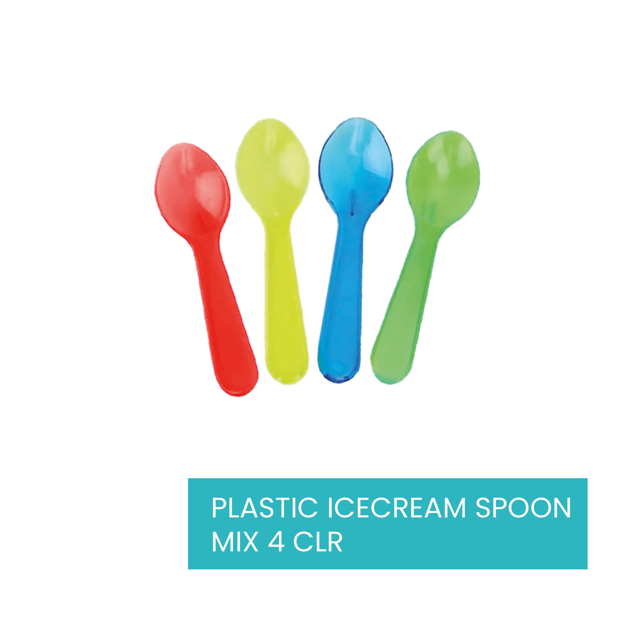 PLASTIC ICE CREAM SPOON MIX 4 COLOR